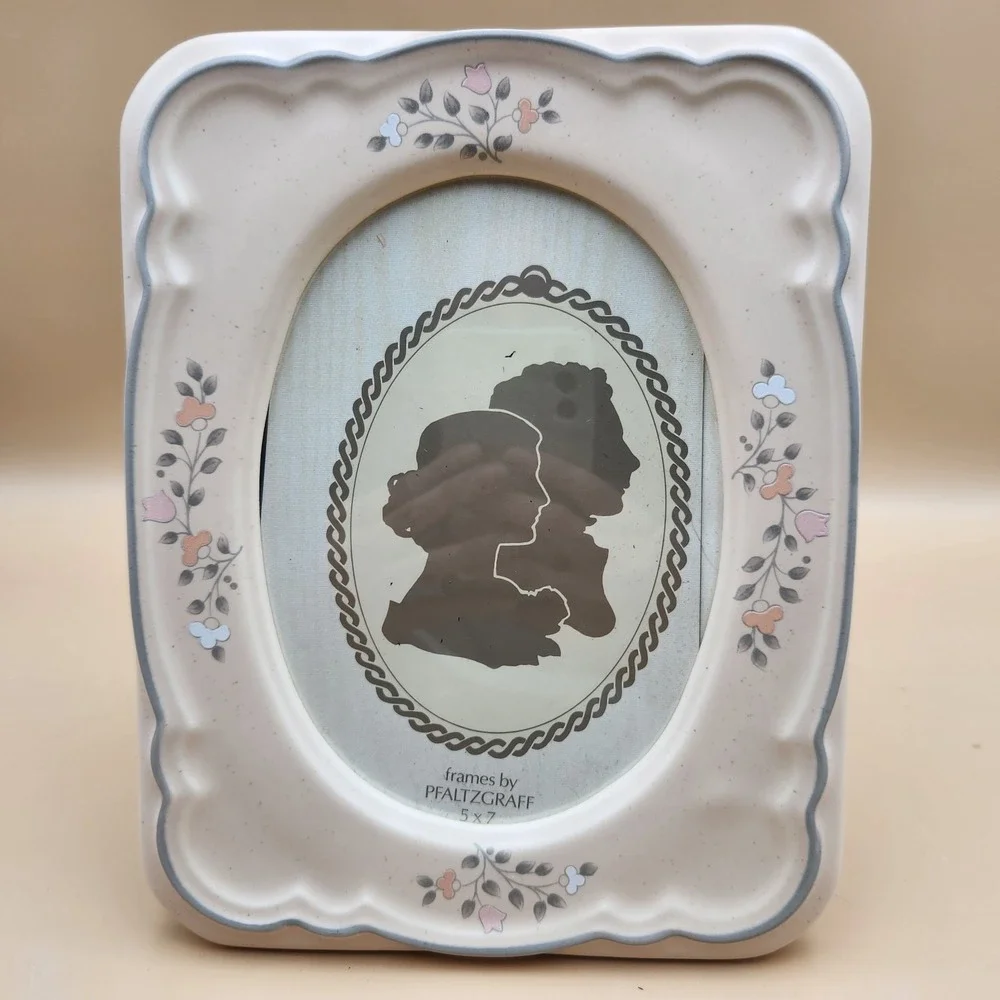 Pfaltzgraff VTG Remembrance 5x7 Photo Picture Frame Country Floral Cottage NOS